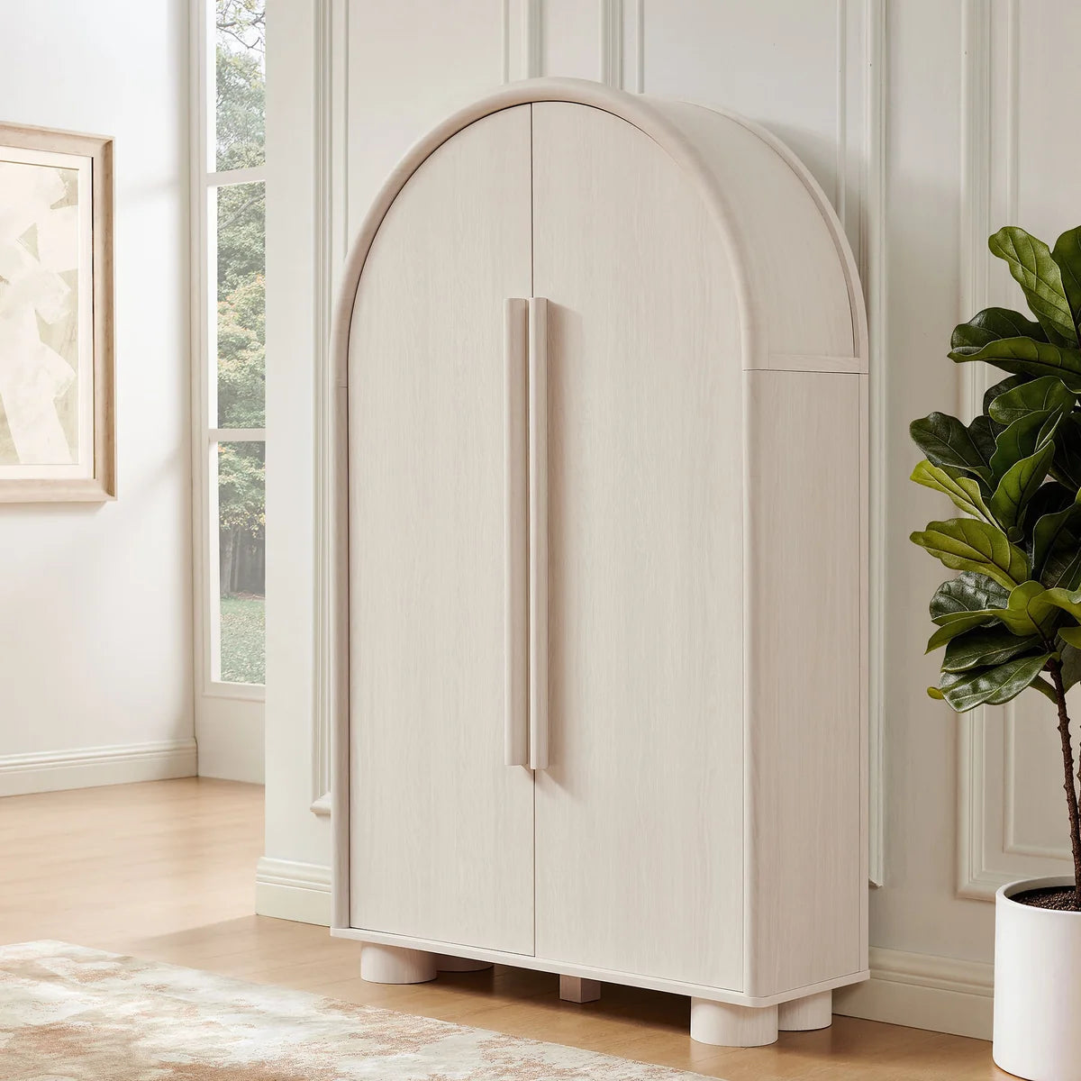 Bellamy Arched Fold‑Out Desk Cabinet