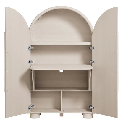 Bellamy Arched Fold‑Out Desk Cabinet
