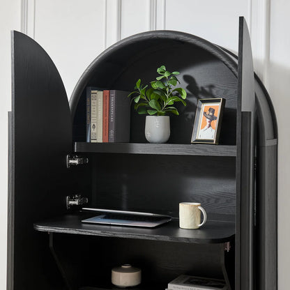 Bellamy Arched Fold‑Out Desk Cabinet