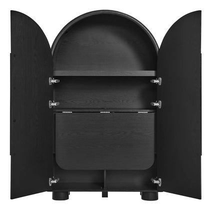 Bellamy Arched Fold‑Out Desk Cabinet