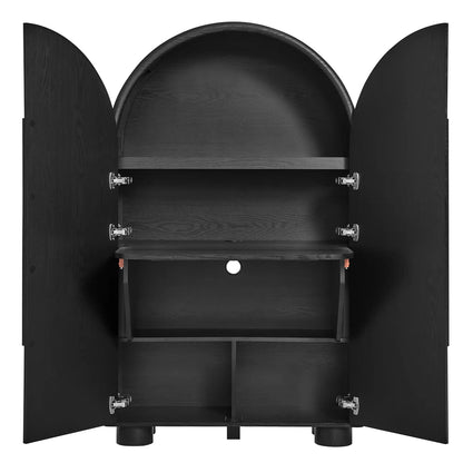Bellamy Arched Fold‑Out Desk Cabinet