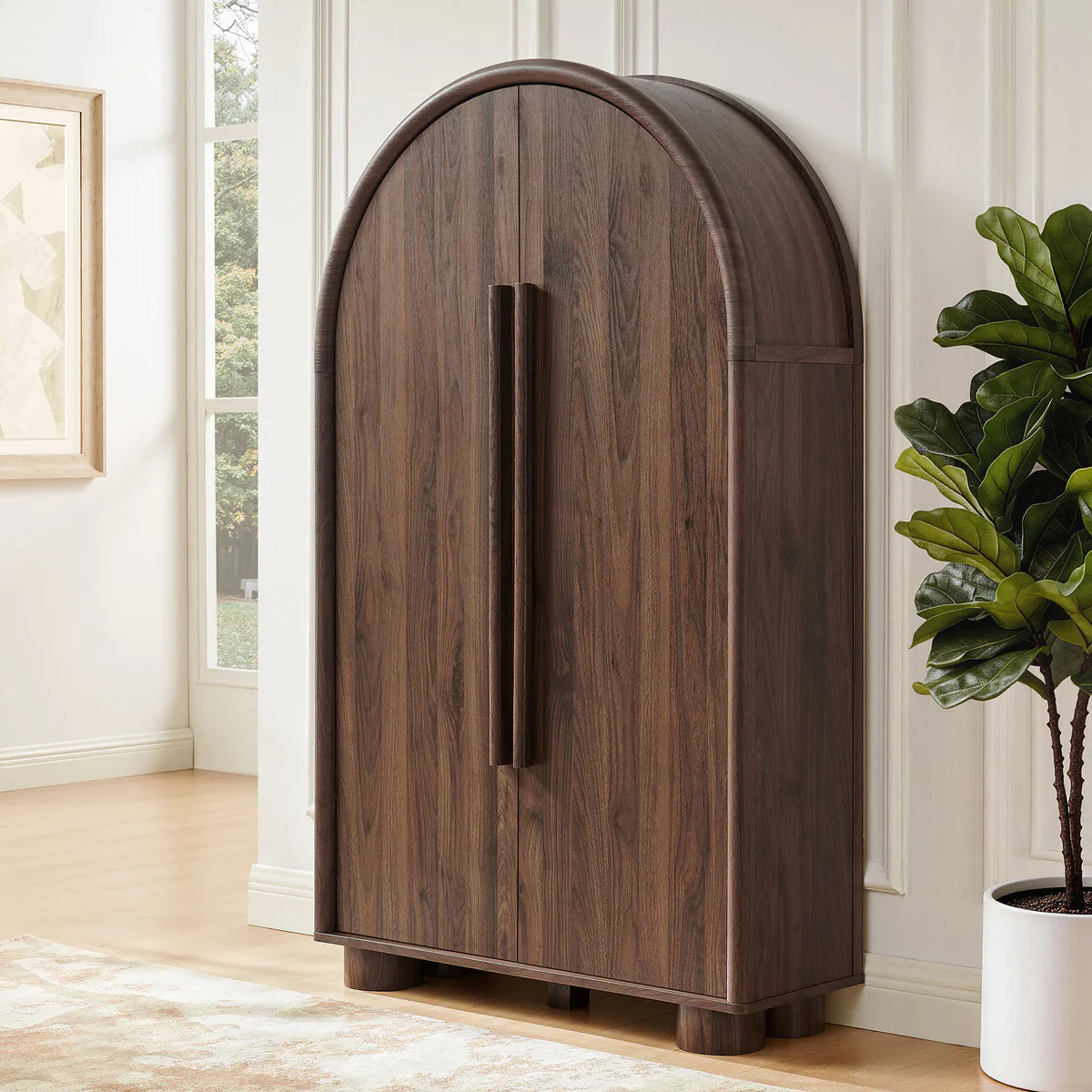 Bellamy Arched Fold‑Out Desk Cabinet