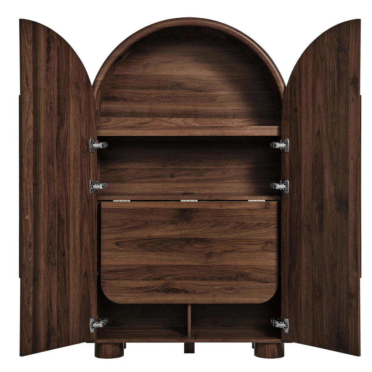 Bellamy Arched Fold‑Out Desk Cabinet