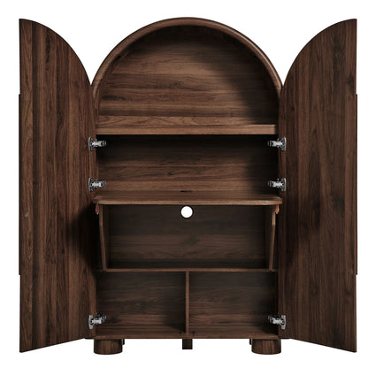 Bellamy Arched Fold‑Out Desk Cabinet