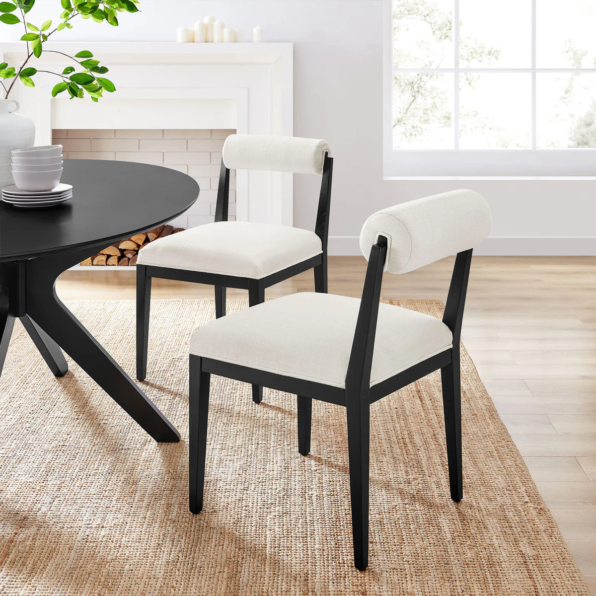 Kai Modern Fabric Dining Chair Set of 2