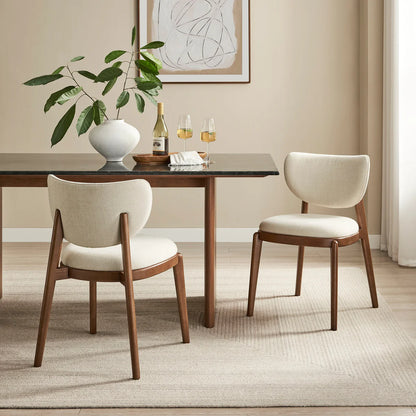 Fenwick Mid‑Century Modern Fabric Dining Chair Set of 2