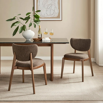 Fenwick Mid‑Century Modern Fabric Dining Chair Set of 2