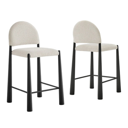 Hayley Upholstered Fabric Counter Stools Set of 2