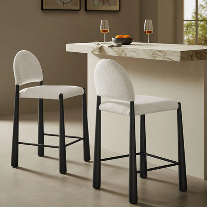 Hayley Upholstered Fabric Counter Stools Set of 2