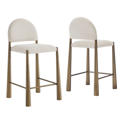 Hayley Upholstered Fabric Counter Stools Set of 2