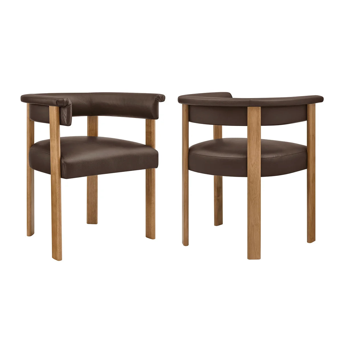 Imogen Vegan Leather Barrel Dining Chairs Set of 2