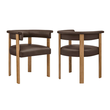 Imogen Vegan Leather Barrel Dining Chairs Set of 2