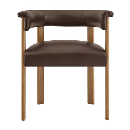 Imogen Vegan Leather Barrel Dining Chairs Set of 2