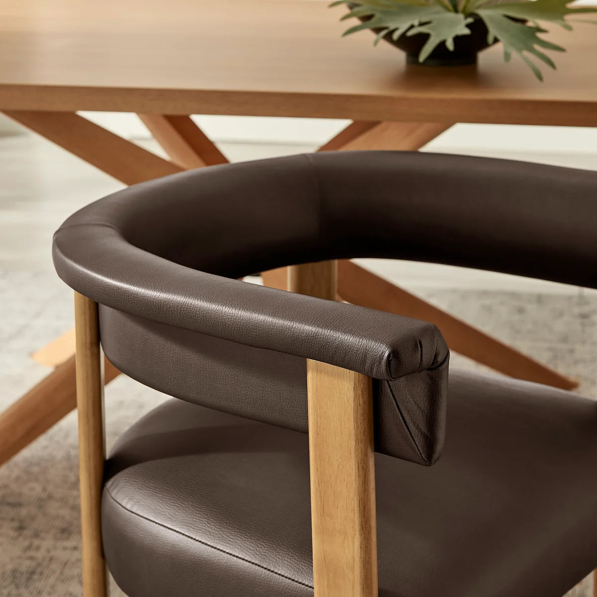 Imogen Vegan Leather Barrel Dining Chairs Set of 2