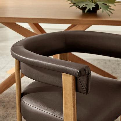Imogen Vegan Leather Barrel Dining Chairs Set of 2