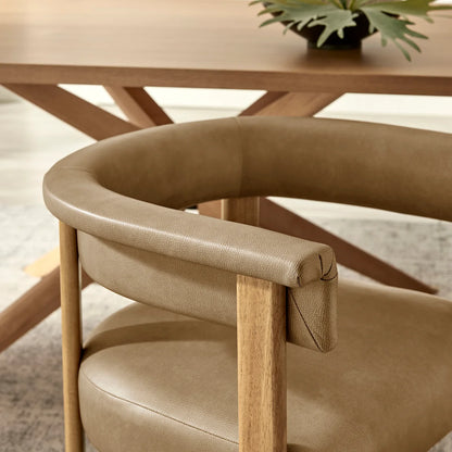 Imogen Vegan Leather Barrel Dining Chairs Set of 2