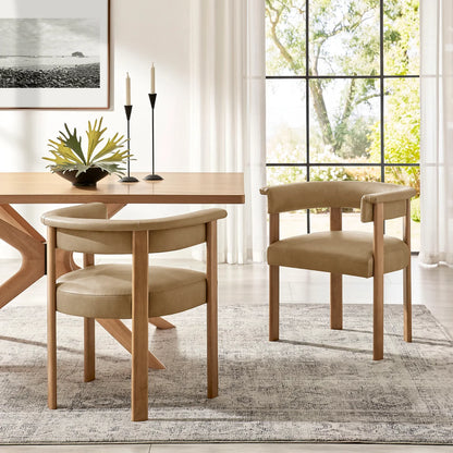 Imogen Vegan Leather Barrel Dining Chairs Set of 2
