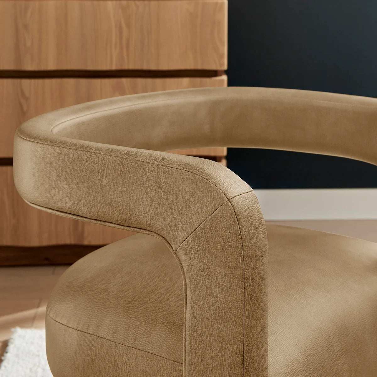 Winslow Vegan Leather Barrel Dining Chair