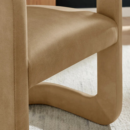 Winslow Vegan Leather Barrel Dining Chair