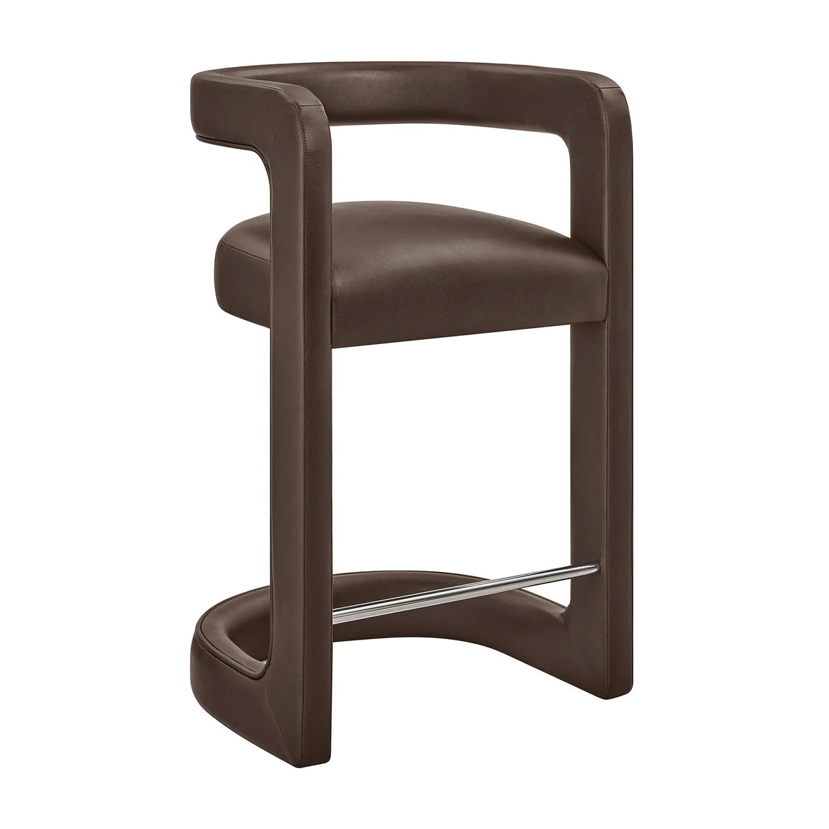 Winslow Vegan Leather Counter Stool Curved Back