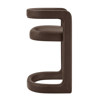 Winslow Vegan Leather Counter Stool Curved Back