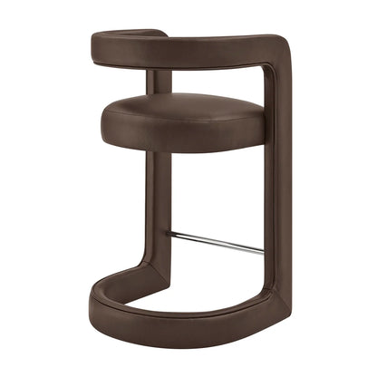 Winslow Vegan Leather Counter Stool Curved Back