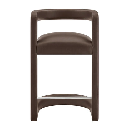 Winslow Vegan Leather Counter Stool Curved Back