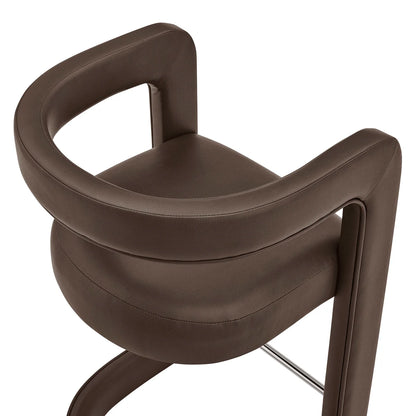 Winslow Vegan Leather Counter Stool Curved Back