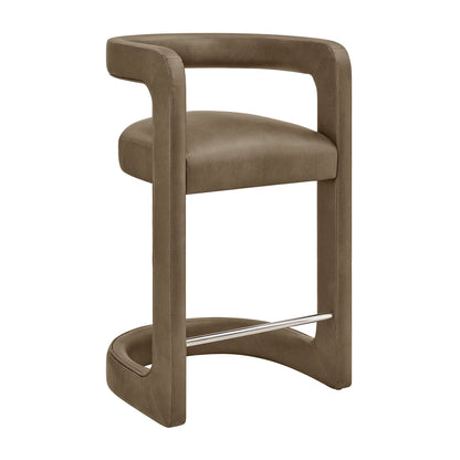 Winslow Vegan Leather Counter Stool Curved Back
