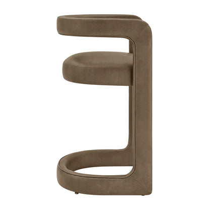 Winslow Vegan Leather Counter Stool Curved Back