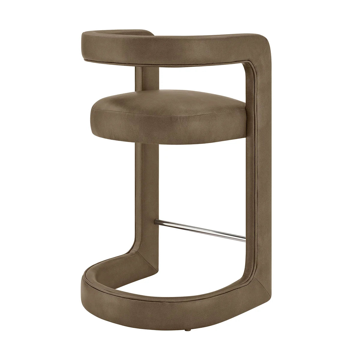 Winslow Vegan Leather Counter Stool Curved Back