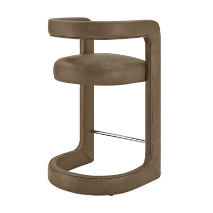 Winslow Vegan Leather Counter Stool Curved Back