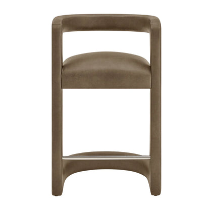 Winslow Vegan Leather Counter Stool Curved Back