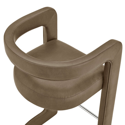 Winslow Vegan Leather Counter Stool Curved Back