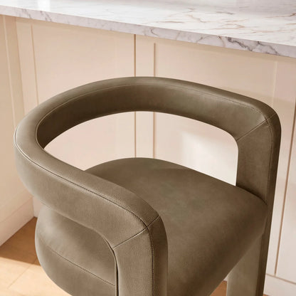 Winslow Vegan Leather Counter Stool Curved Back