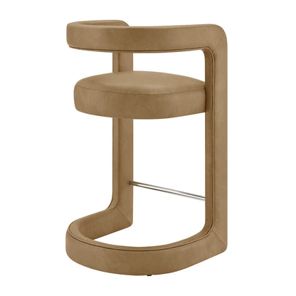 Winslow Vegan Leather Counter Stool Curved Back