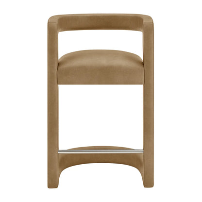 Winslow Vegan Leather Counter Stool Curved Back