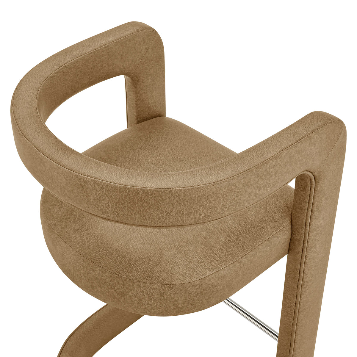 Winslow Vegan Leather Counter Stool Curved Back
