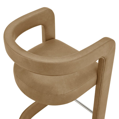 Winslow Vegan Leather Counter Stool Curved Back