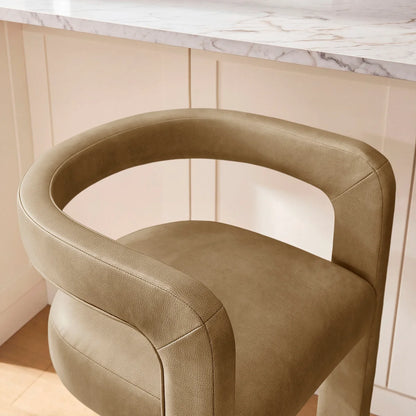 Winslow Vegan Leather Counter Stool Curved Back