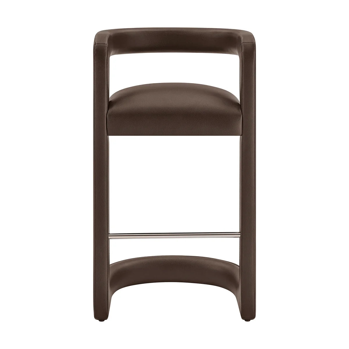 Winslow Vegan Leather Bar Stool Set of 2 Curved Back
