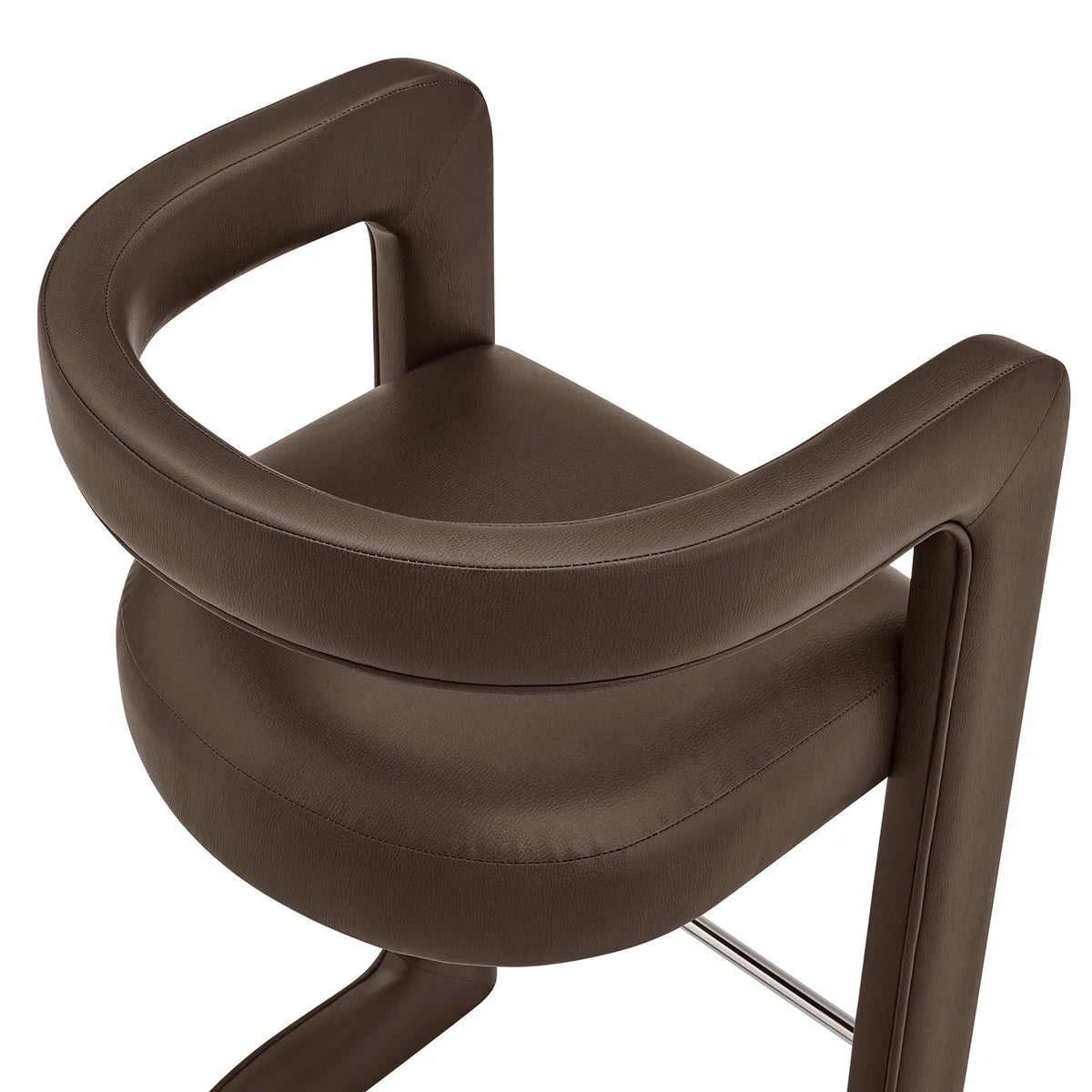 Winslow Vegan Leather Bar Stool Set of 2 Curved Back