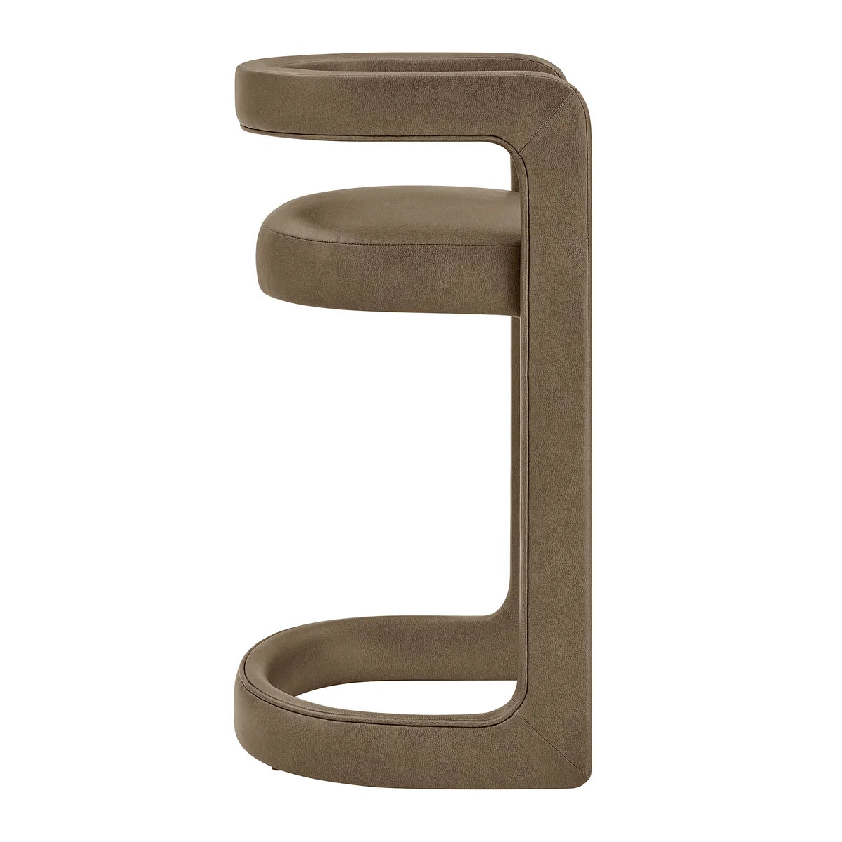 Winslow Vegan Leather Bar Stool Set of 2 Curved Back