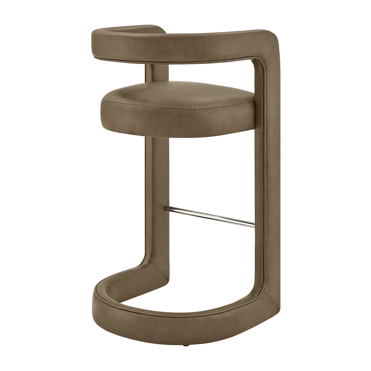 Winslow Vegan Leather Bar Stool Set of 2 Curved Back