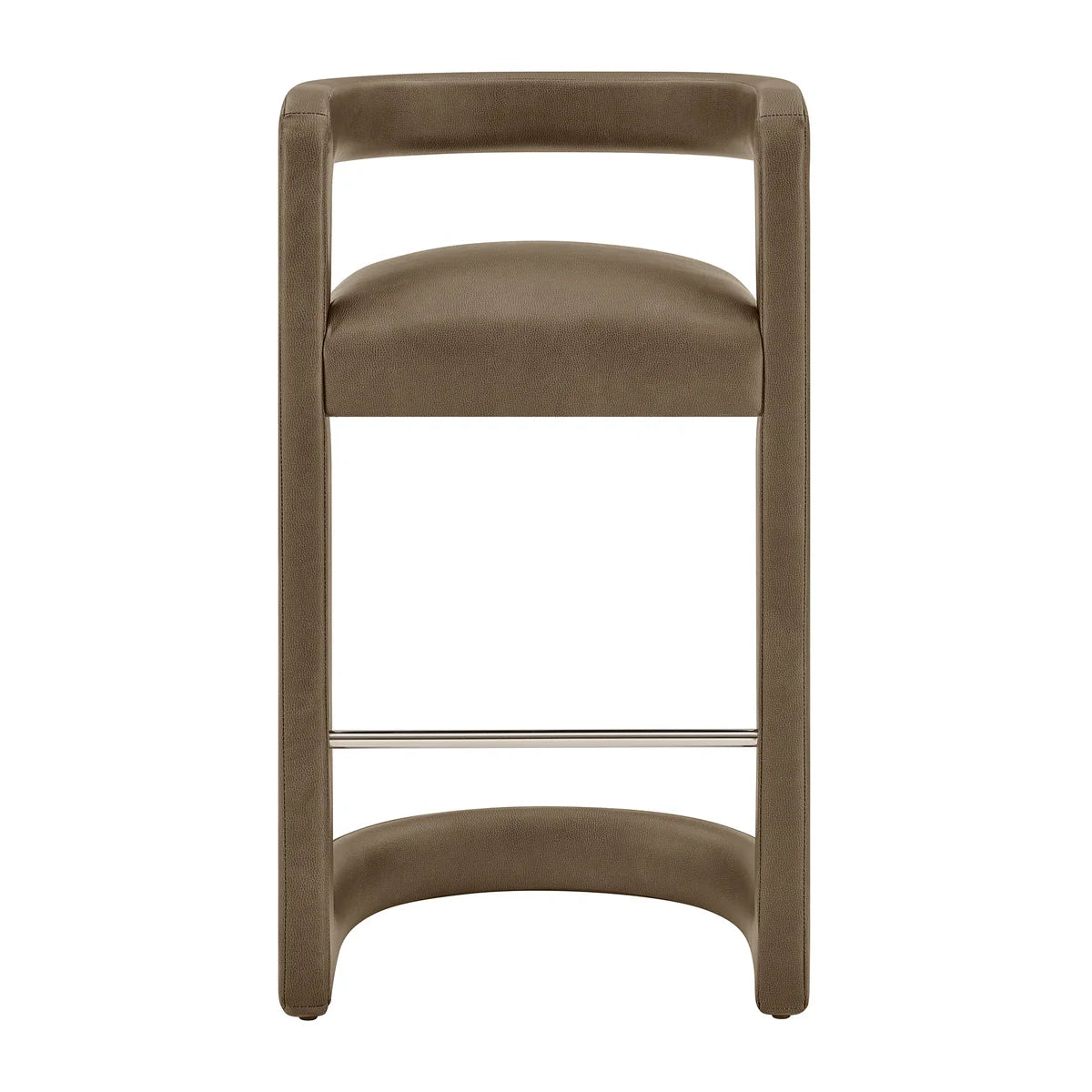Winslow Vegan Leather Bar Stool Set of 2 Curved Back