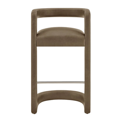 Winslow Vegan Leather Bar Stool Set of 2 Curved Back