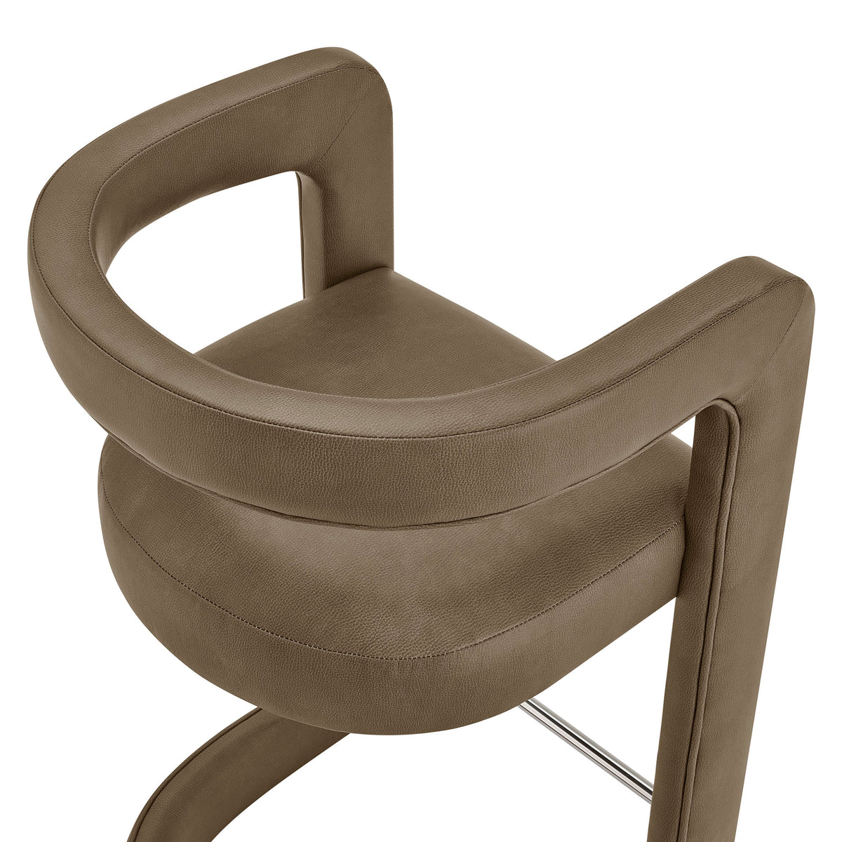 Winslow Vegan Leather Bar Stool Set of 2 Curved Back