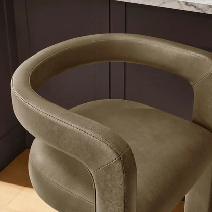 Winslow Vegan Leather Bar Stool Set of 2 Curved Back