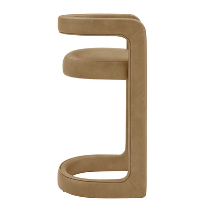 Winslow Vegan Leather Bar Stool Set of 2 Curved Back