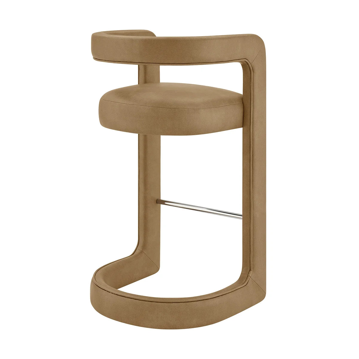 Winslow Vegan Leather Bar Stool Set of 2 Curved Back